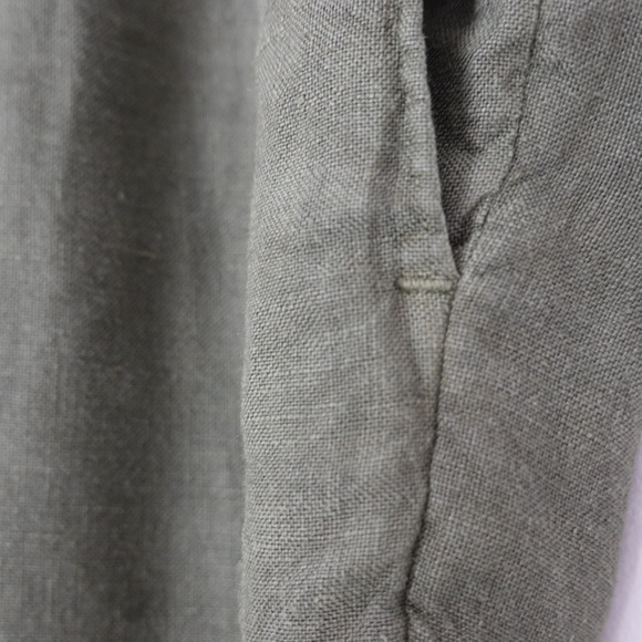 Boglioli Men's Italy 100% Linen Dark Green/Khaki Casual Pants Size US 34 - Picture 6 of 10